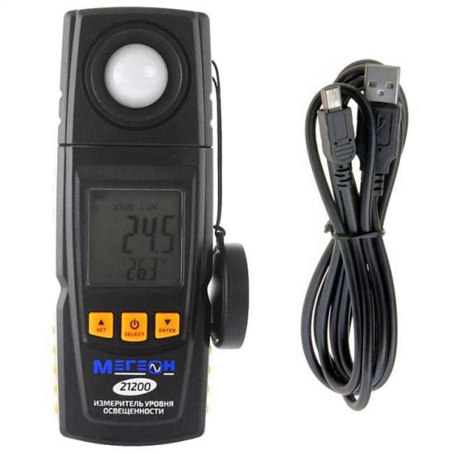 Цифровой измеритель освещенности (Люксметр) МЕГЕОН 21200 Цифровой измеритель освещенности (Люксметр) МЕГЕОН 21200