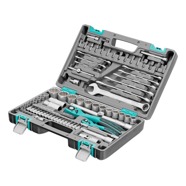 Набор инструментов 1/2", 1/4" 12 гранные головки 82 предмета Stels