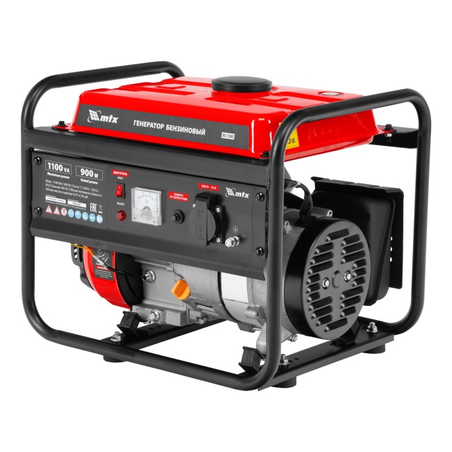 Генератор бензиновый RS-1500, 1,1 кВт, 230В, ручной стартер MTX Генератор бензиновый RS-1500, 1,1 кВт, 230В, ручной стартер MTX