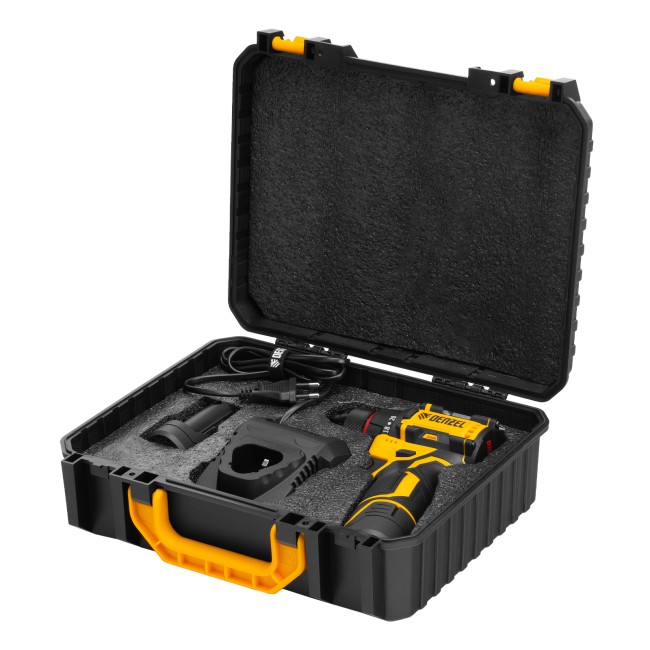 Дрель-шуруповерт аккумуляторная CDH-BL-12, Li-Ion, 12 В Denzel Дрель-шуруповерт аккумуляторная CDH-BL-12, Li-Ion, 12 В Denzel