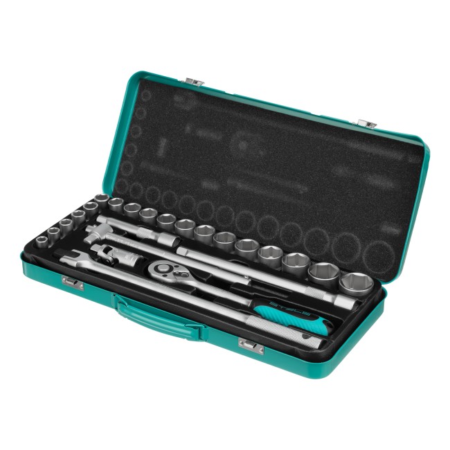 Набор торцевых головок с трещоткой 1/2", 24 предмета Stels Набор торцевых головок с трещоткой 1/2", 24 предмета Stels