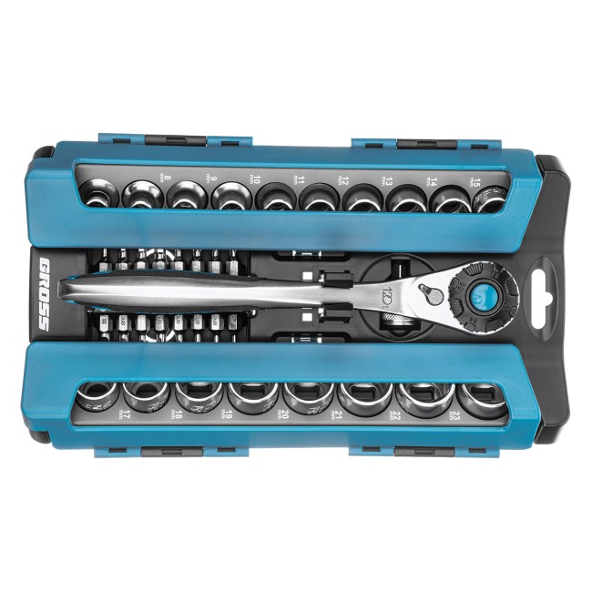 Набор торцевых головок 1/2", CrV 36 предметов Gross Набор торцевых головок 1/2", CrV 36 предметов Gross