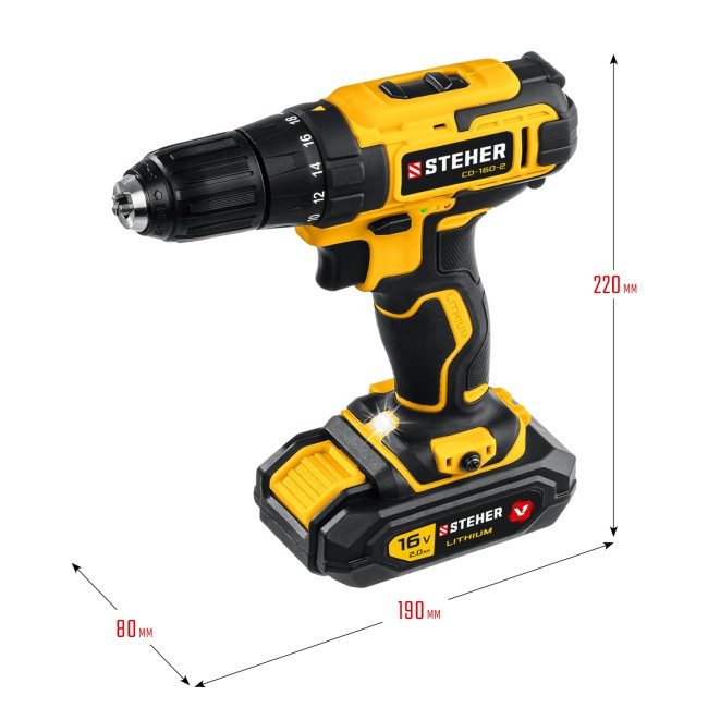 Дрель-шуруповерт CD-160-2 STEHER 2 АКБ Дрель-шуруповерт CD-160-2 STEHER 2 АКБ