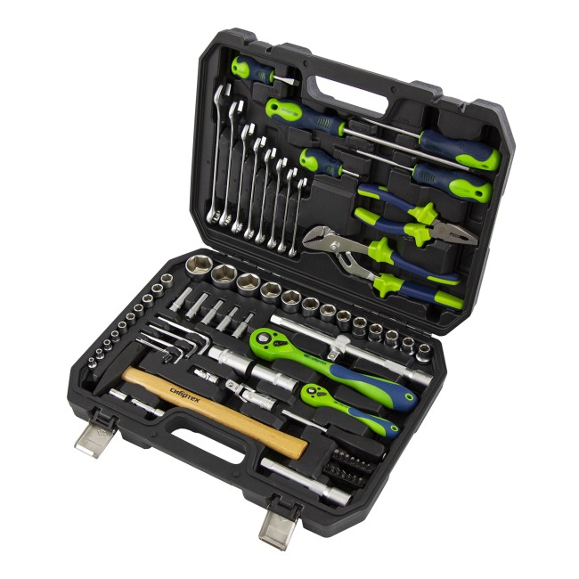 Набор инструментов 1/2", 1/4" CrV 76 предметов Сибртех Набор инструментов 1/2", 1/4" CrV 76 предметов Сибртех