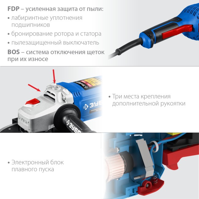 УШМ Профессионал УШМ-П230-2200 П ЗУБР УШМ Профессионал УШМ-П230-2200 П ЗУБР