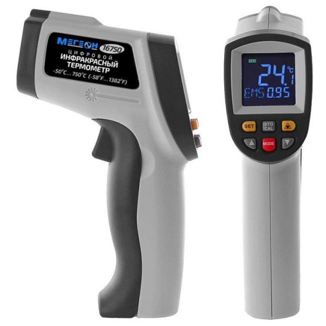Инфракрасный измеритель температуры с цветным дисплеем МЕГЕОН 16750