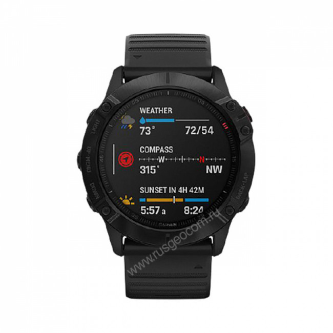 Часы Garmin Fenix 6X Pro черные с черным ремешком