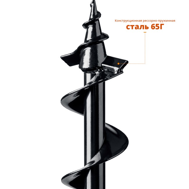 Шнек для мотобуров ЗУБР d 80 мм, грунт