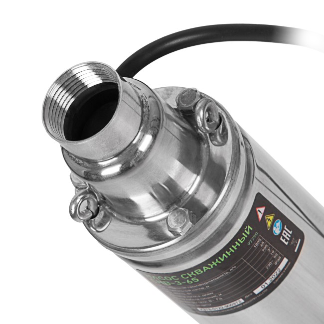 Скважинный насос СНВ-3-65, винтовой, диаметр 3", 700 Вт, 1800 л/ч, напор 65 м Сибртех