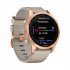 Часы Garmin Fenix 7S Sapphire Solar титановый цвета розовое золото с песчаным кожаным ремешком
