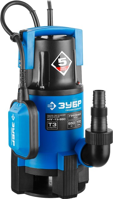 Дренажный насос для грязной воды, Профессионал НПГ-Т3-550 ЗУБР 550 Вт Дренажный насос для грязной воды, Профессионал НПГ-Т3-550 ЗУБР 550 Вт