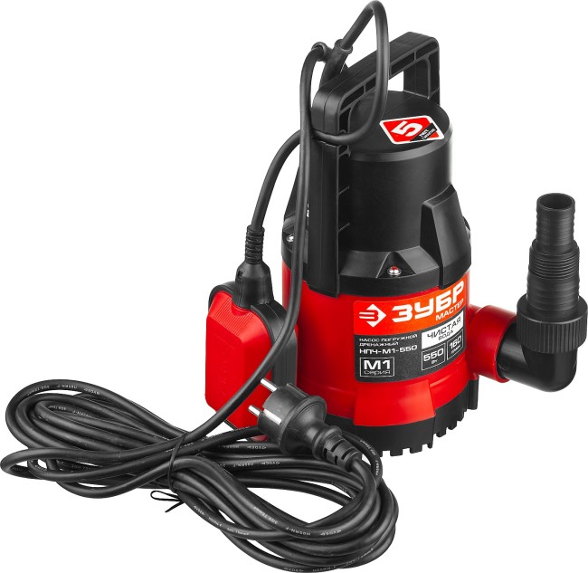 Дренажный насос с минимальным уровнем откачки НПЧ-М1-550 ЗУБР 550 Вт Дренажный насос с минимальным уровнем откачки НПЧ-М1-550 ЗУБР 550 Вт